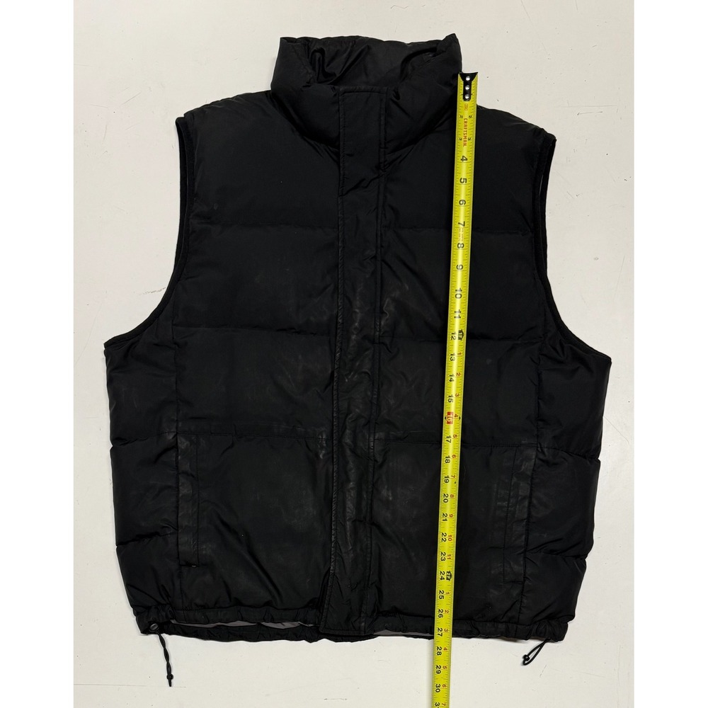 Eddie Bauer WeatherEdge Goose Down Puffer Vest Mens XL Tall Black Full Zip Puffy